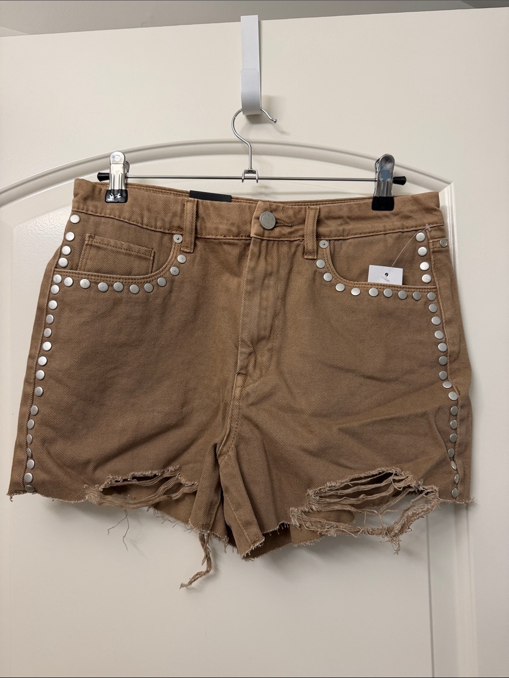 NWT BLANK NYC High Rise Studded Denim Shorts size 27